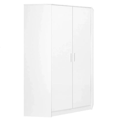 Reflect 2 Door High Gloss Corner Wardrobe - White