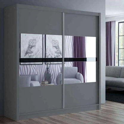 Trafford Sliding Door 203cm Wardrobe with Mirror - White