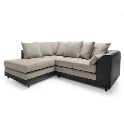 Linacre Corner Sofa - Left Arm Brown and Black