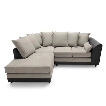 Linacre Corner Sofa - Left Arm Brown and Black