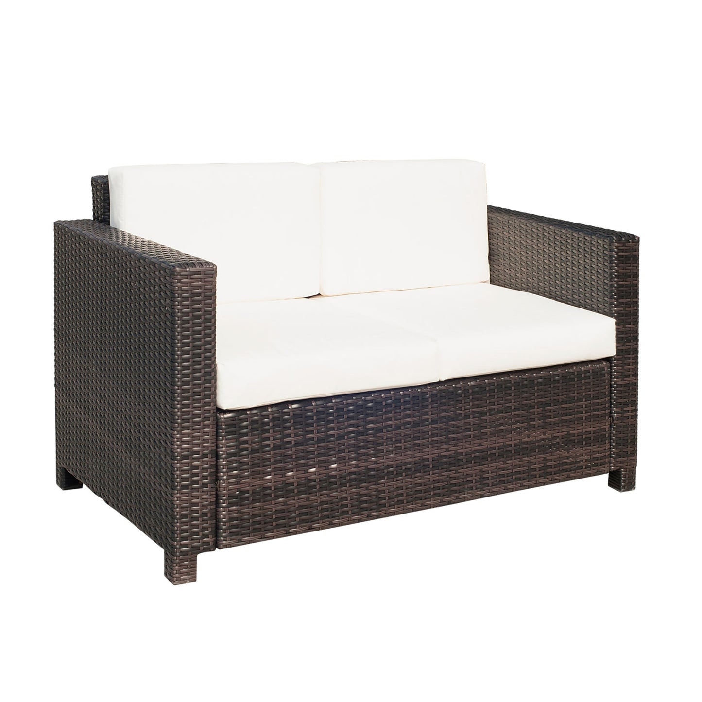 Outsunny 2-Seater Rattan Sofa - Brown