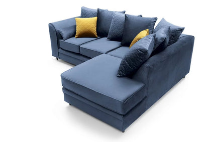 Chicago Velvet Corner Sofa - Silver Blue