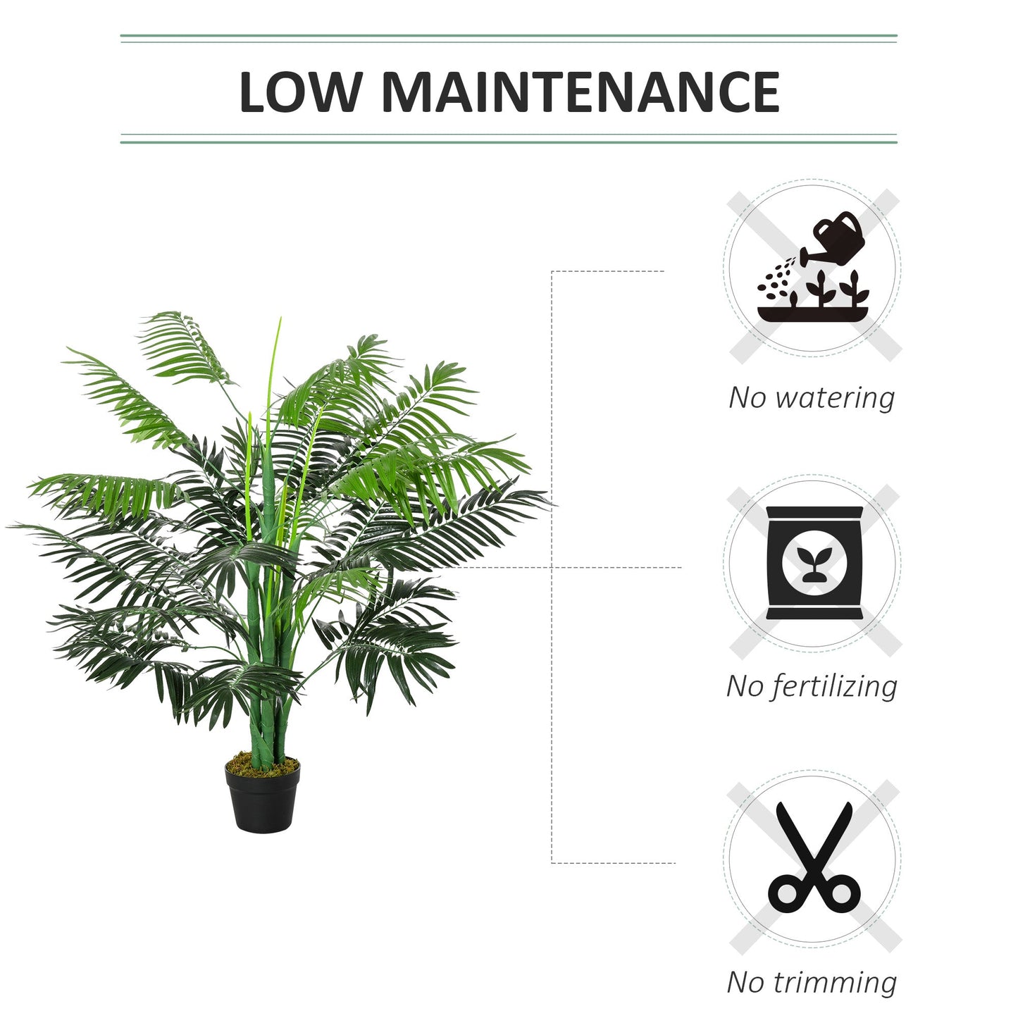 125cm Artificial Palm Decorative Tree with 18 Leaves