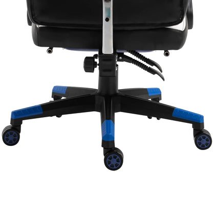 Vinsetto Gaming Chair with Footrest, Neck & Back Pillow - Blue