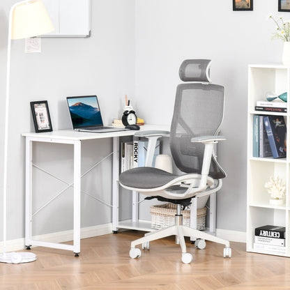 Vinsetto Ergonomic Office Chair with 360° , Wheel, Mesh Back, Adjustable Height & 3D Armrest for Home Office, Grey