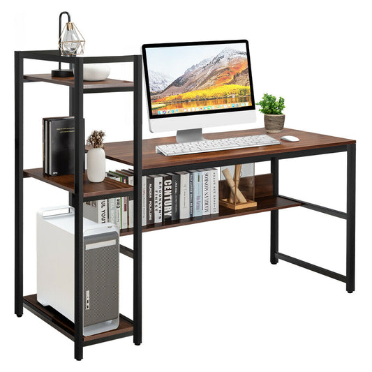 Computer Desk Home Office Workstation with Shelves