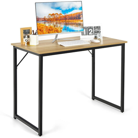 100x50x75cm Wooden Computer Desk for Home Office Bedroom-Natural