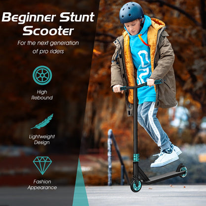 Pro Stunt Scooter with Luminous Aluminum Deck-Green