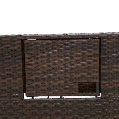 Outsunny 2-Seater Rattan Sun Lounger Daybed - Brown