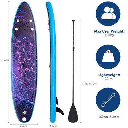 10.5 FT Adjustable Inflatable Stand Up Paddle Board-L