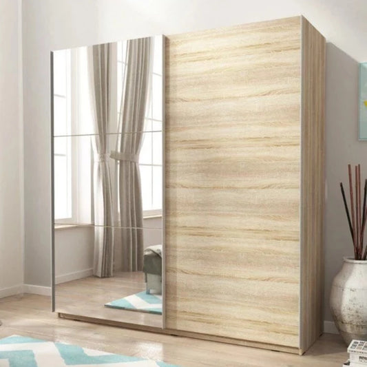 Micah 02 Sliding Door Wardrobe 150cm - Oak Sonoma