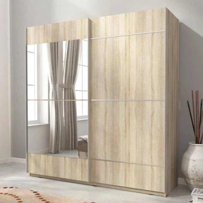 Micah 04 Sliding Door Wardrobe 150cm - Oak Sonoma