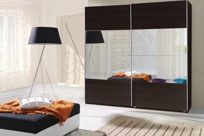 Tempest-I 2-Door Mirrored Sliding Wardrobe 225cm - White, Wenge, Oak or Plum Wallis