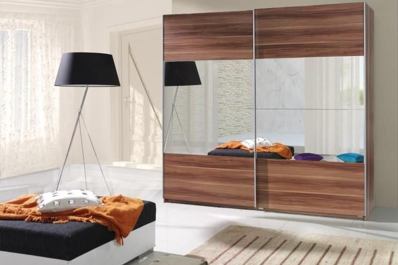 Tempest-I 2-Door Mirrored Sliding Wardrobe 225cm - White, Wenge, Oak or Plum Wallis