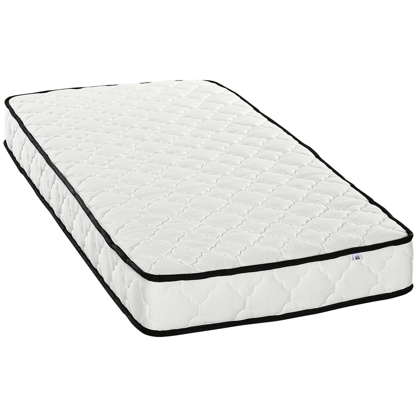 HOMCOM Single Mattress, Pocket Sprung Mattress in a Box with Breathable Foam and Individually Wrapped Spring, 190cmx90cmx18cm, White