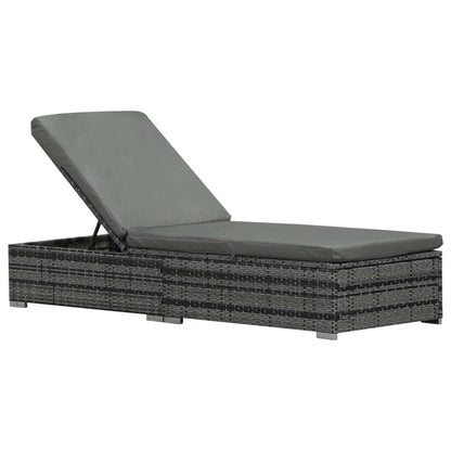 Outsunny Rattan Outdoor Garden Reclining Sun Lounger Grey