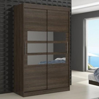 Telko 2-Door Sliding Wardrobe 180cm - Black, Brown or Sonoma Oak