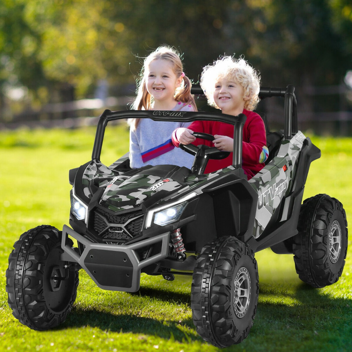 12V Electric Car With Music Remote Control and 2 Seats for Kids-Camouflage