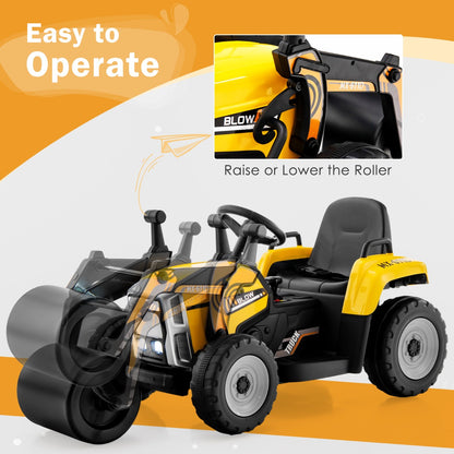 12V Battery Powered Kids Ride on Road Roller with 2.4G Remote Control