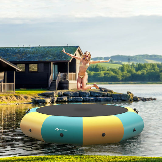 10FT Inflatable Outdoor Trampoline with 500W Electric Inflator