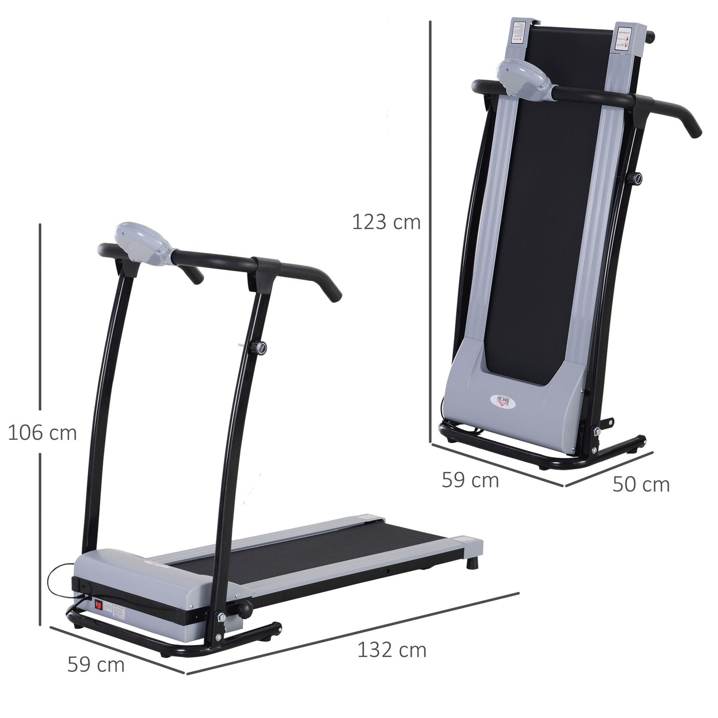 Foldable Walking Treadmill, Aerobic Exercise Machine w/ LED Display, for Home, Office, Fitness Studio