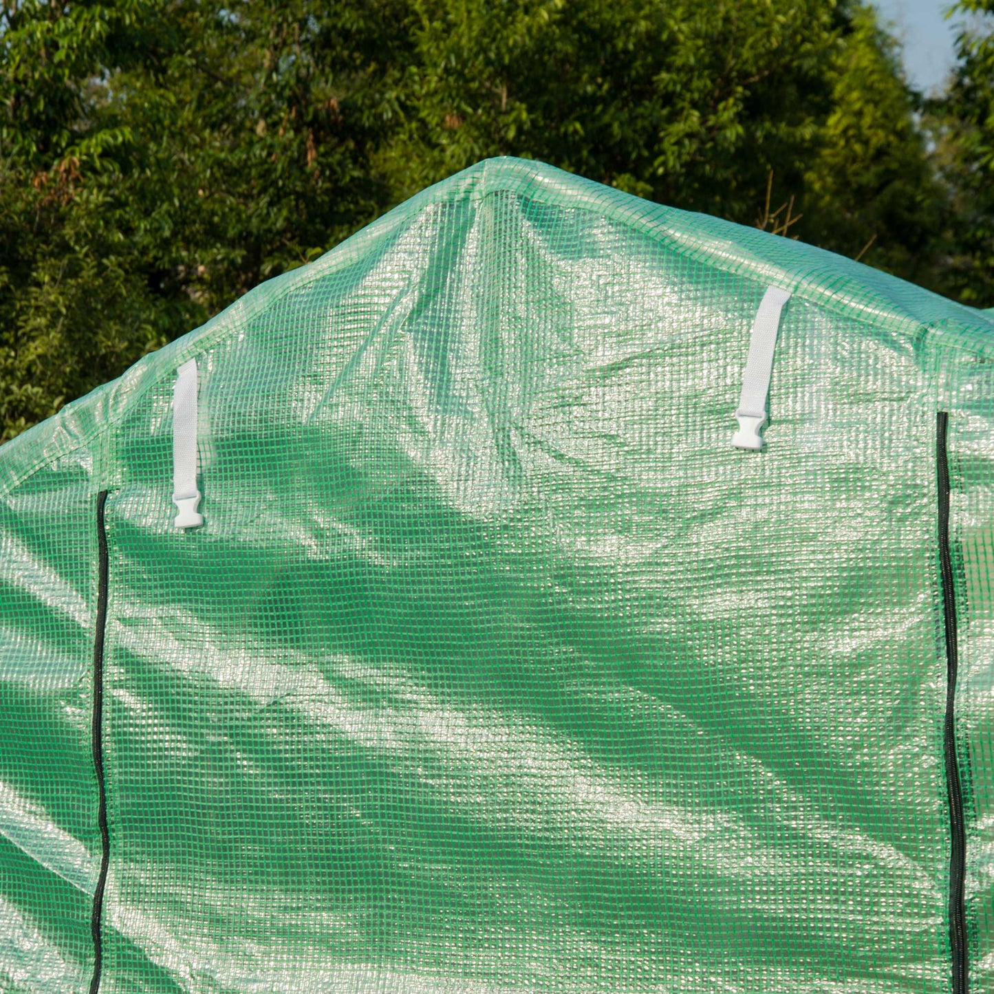 Outsunny Polytunnel Greenhouse with Windows and Door, Walk in Greenhouse for Garden, Backyard (4 x 2M)