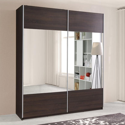 Valero 2-Door Sliding Wardrobe 175cm - Plum Wallis, Wenge or Sonoma Oak