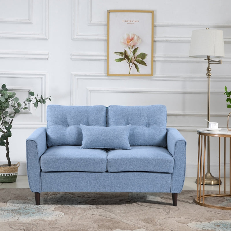 Two-Seater Sofa, With Pillow - Blue