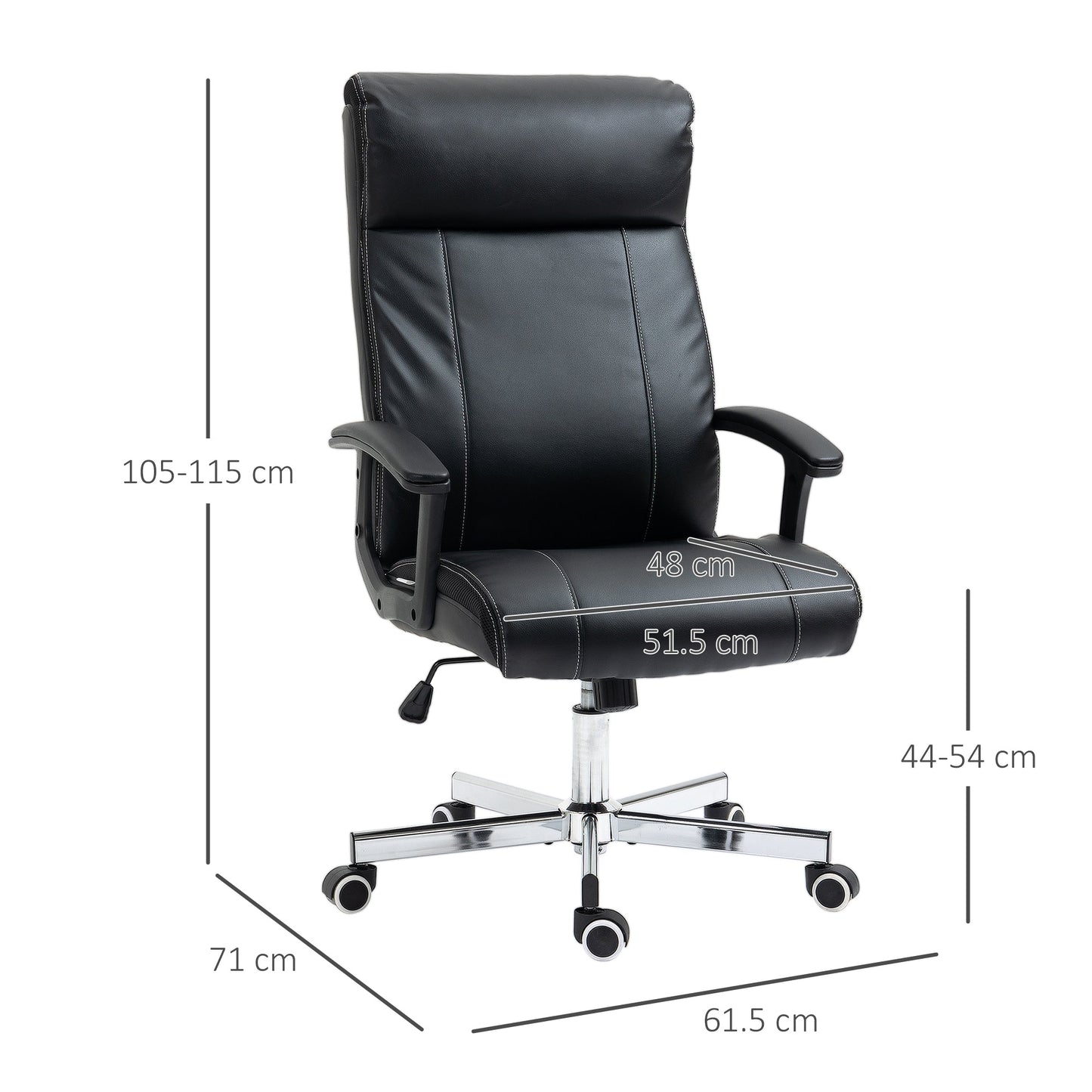 Vinsetto Massage Office Chair, High-Back VibrationComputer Chair with Tilt Function, Remote Control and Adjustable Height, Black