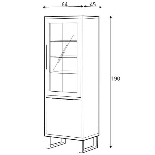 Halle 05 Tall Display Cabinet 84cm