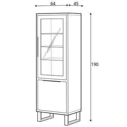 Halle 05 Tall Display Cabinet 84cm