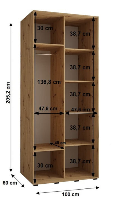 Cannes XIII Sliding Door Wardrobe 110cm