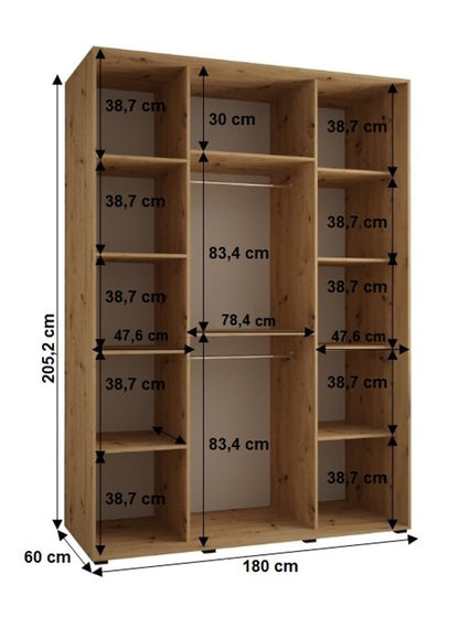 Cannes I Sliding Door Wardrobe 180cm