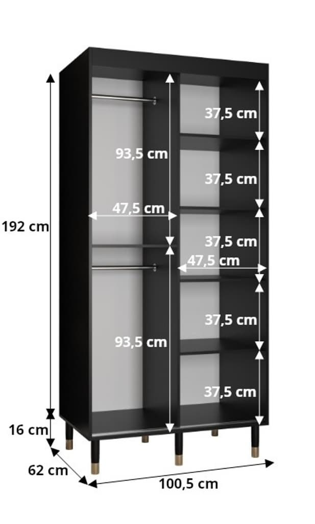 Mora Sliding Door Wardrobe 100cm