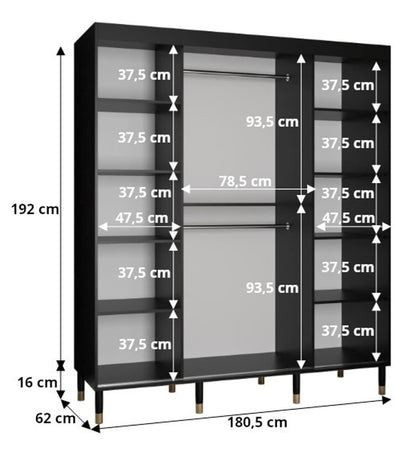 Mora II Sliding Door Wardrobe 180cm