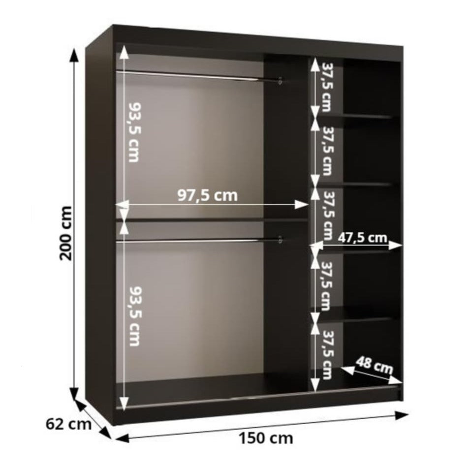 Kair I Sliding Door Wardrobe 150cm