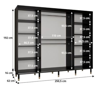 Mora Sliding Door Wardrobe 250cm