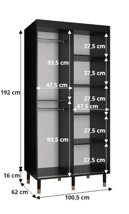 Mora II Sliding Door Wardrobe 100cm