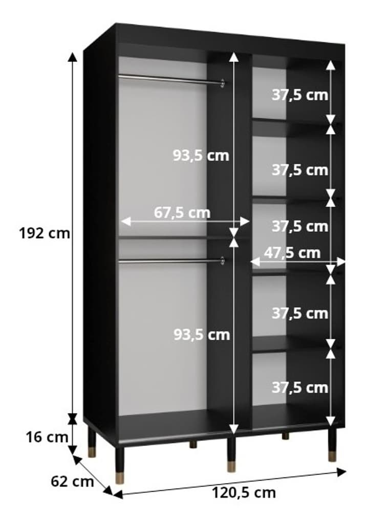 Mora II Sliding Door Wardrobe 120cm