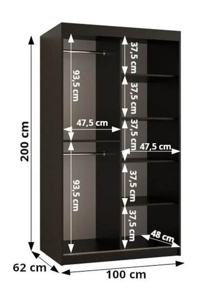 Ramiro I Sliding Door Wardrobe 100cm