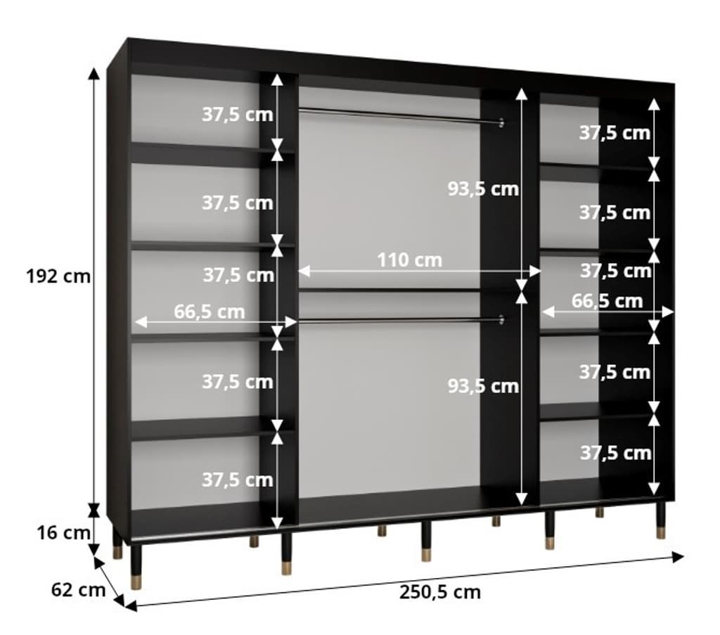 Tromso Sliding Door Wardrobe 250cm