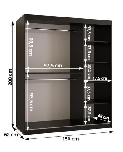 Ramiro I Sliding Door Wardrobe 150cm