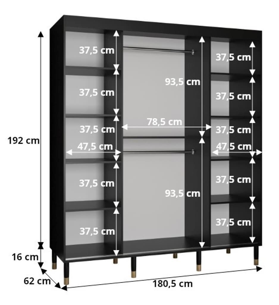 Tromso II Sliding Door Wardrobe 180cm