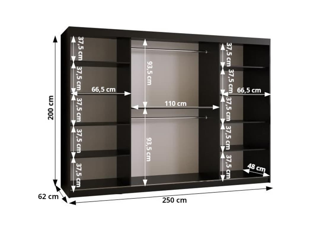 Ramiro I Sliding Door Wardrobe 250cm