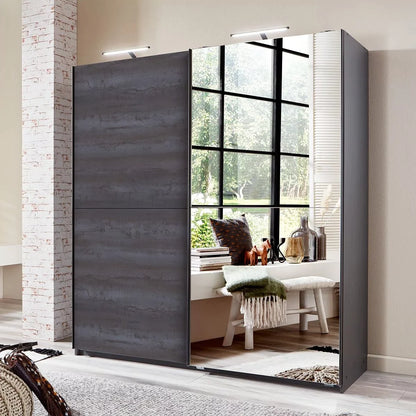 Herme Digi Steel Sliding Wardrobe - Grey