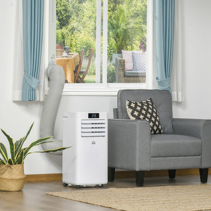 HOMCOM 4-In-1 10000 BTU Air Conditioner Portable AC Unit for Cooling Dehumidifying Ventilating for Room up to 22m², with Remote Controller, 24H Timer, Window Mount Kit, R290, A Energy Efficiency