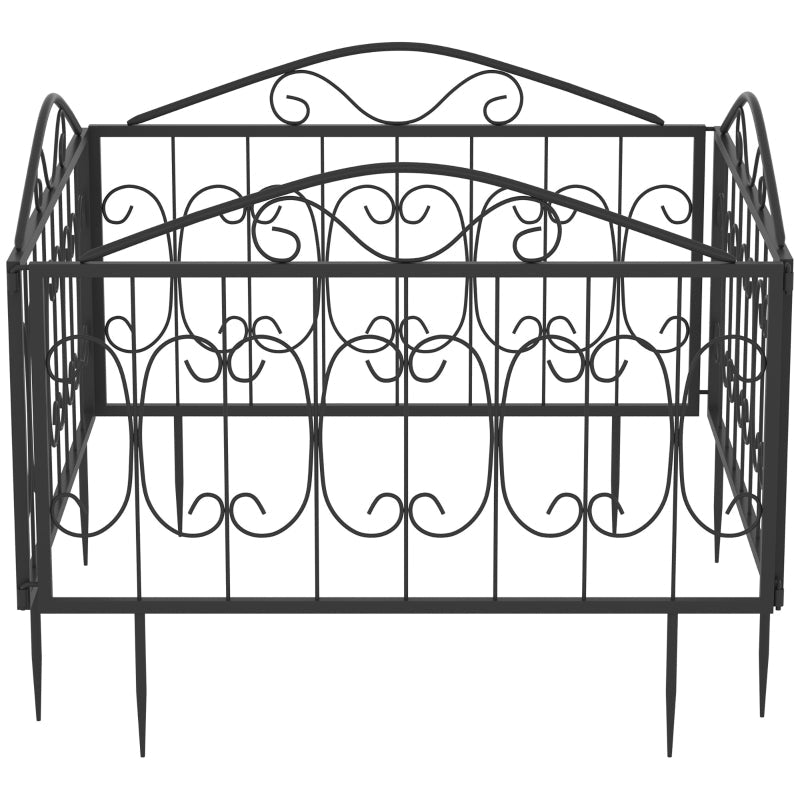 Outsunny 224cm Metal Decorative Garden Fence