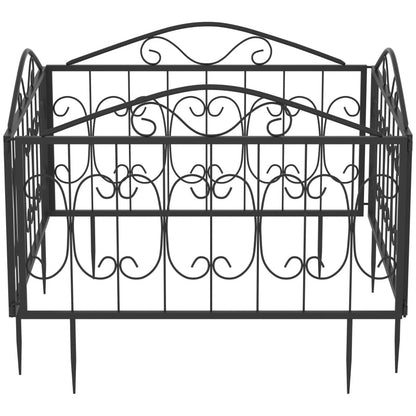 Outsunny 224cm Metal Decorative Garden Fence