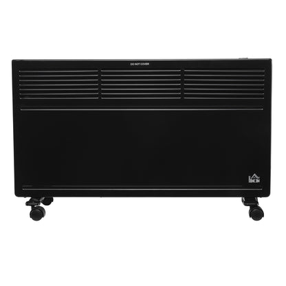 Convector Radiator Heater Freestanding or Wall-mounted with Adjustable Thermostat Black