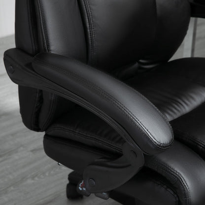 Vinsetto Executive PU Leather Office Chair with Footrest and Adjustable Height - Black